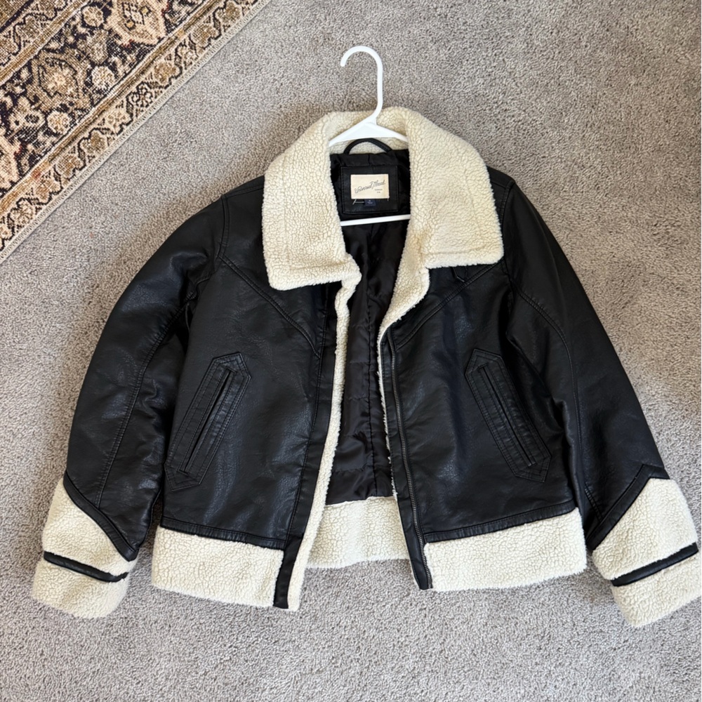 Target Faux Leather Black and Cream Jacket